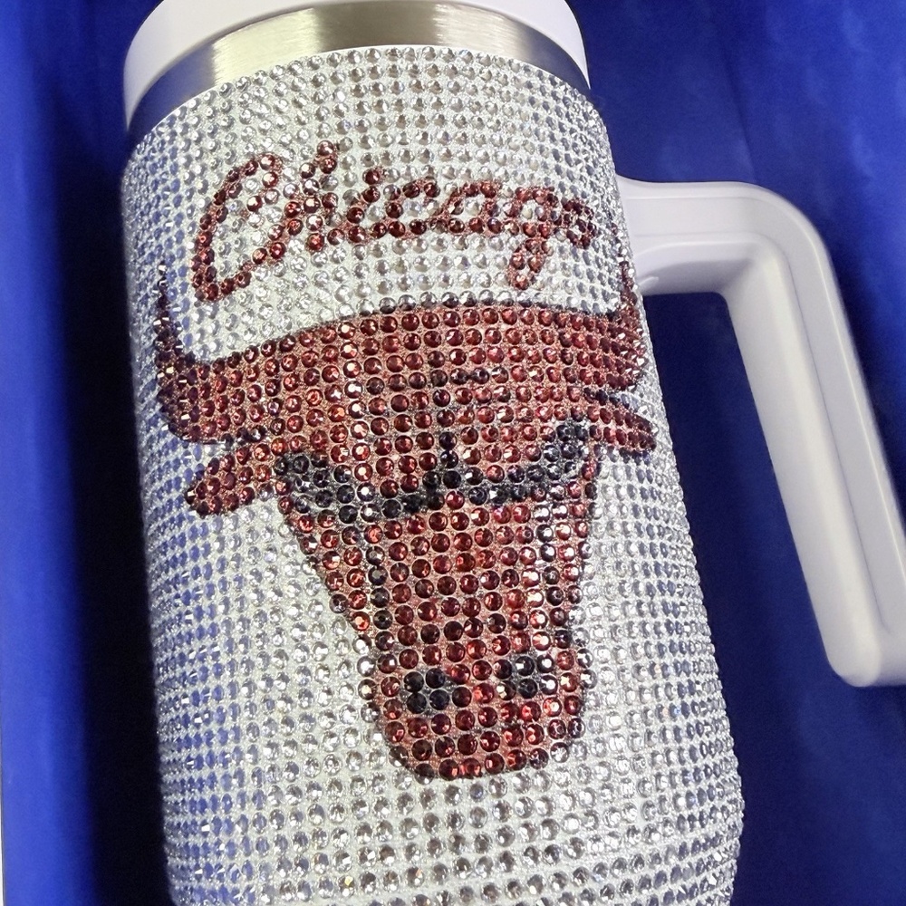 NBA Chicago Bulls Bling Hydrapeak Steel Tumbler 40 oz Rhinestones NEW!